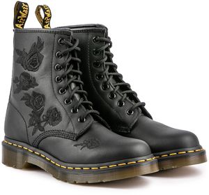 Bottes Dr. Martens 1460 Vonda TF Femme - Cuir Nappa Recyclé, Broderie Florale | Style Rétro, Confort Unisexe