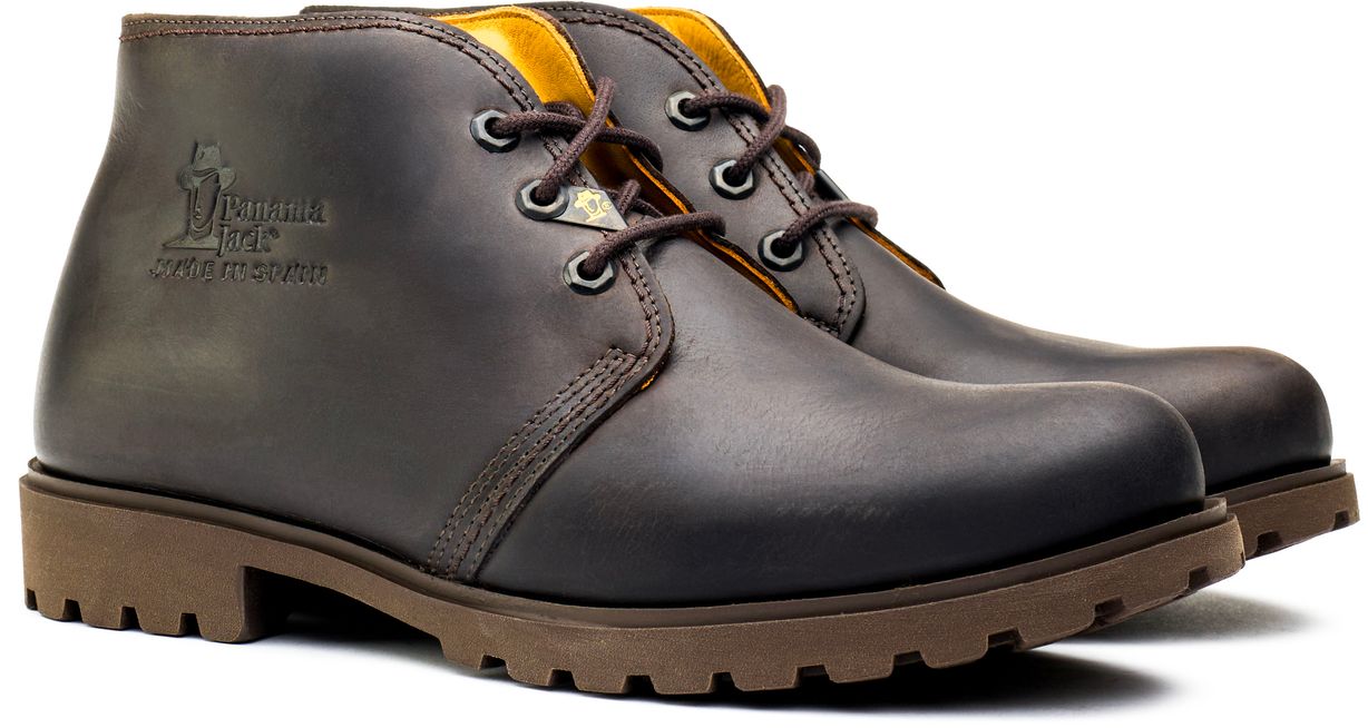 Panama Jack Bota Men's Ankle Boots - Brown Mid-Calf Leather Boots With 3cm Heel, Size 12.5