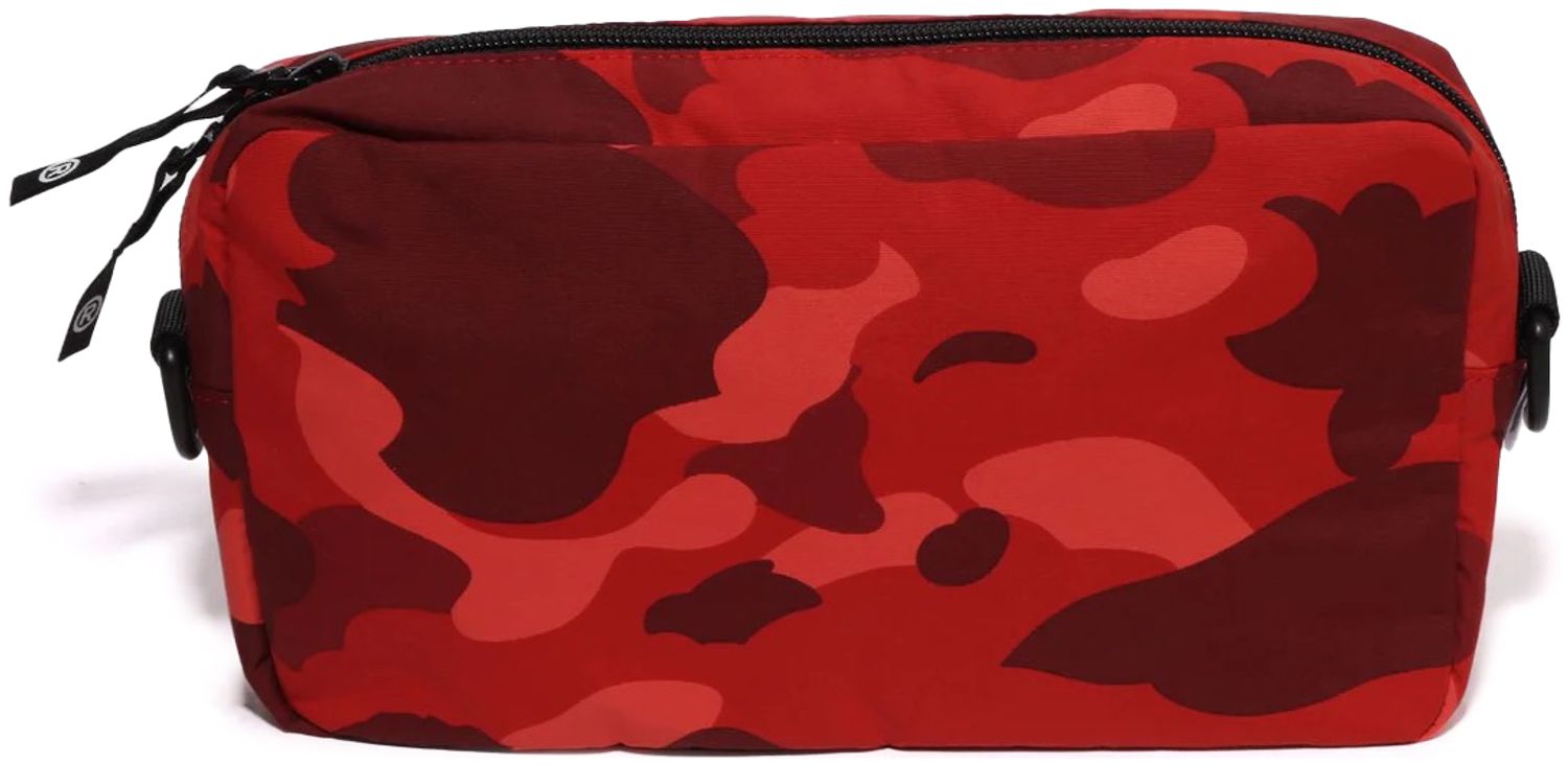 Mens A Bathing Ape Camo Cross Body Bag In Red | SOLE