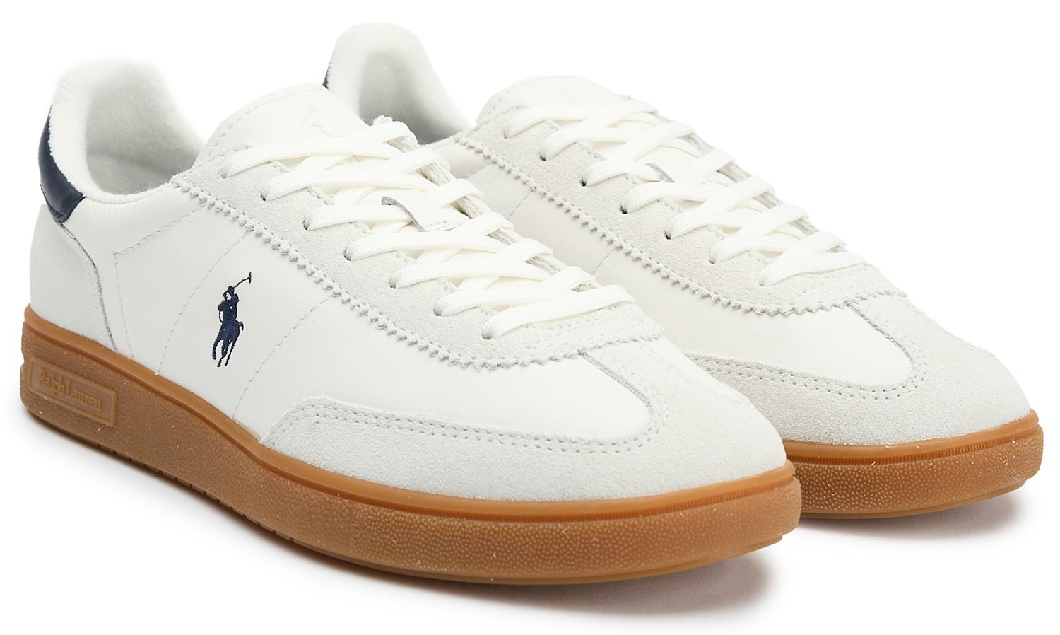 Mens Polo Ralph Lauren Bedford Pp Sneakers In White/Navy Blue