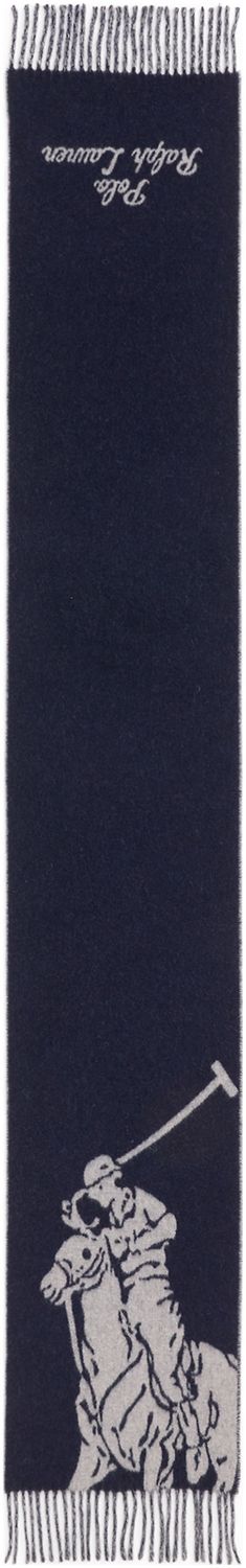 Mens Polo Ralph Lauren Classic Big Pony Scarf In Blue | Soletrader