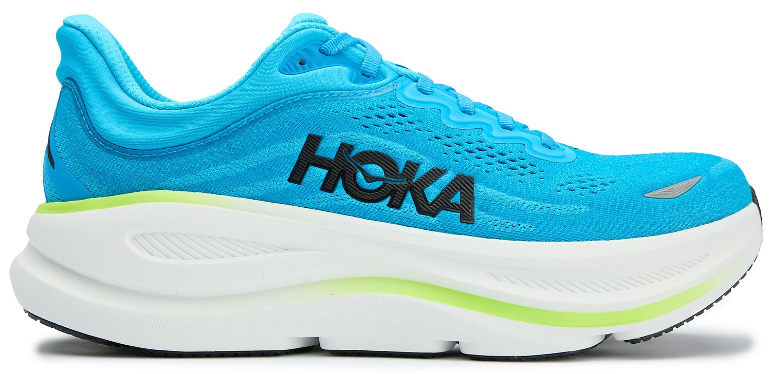 Mens Hoka Bondi 9 Trainers In Blue | Soletrader