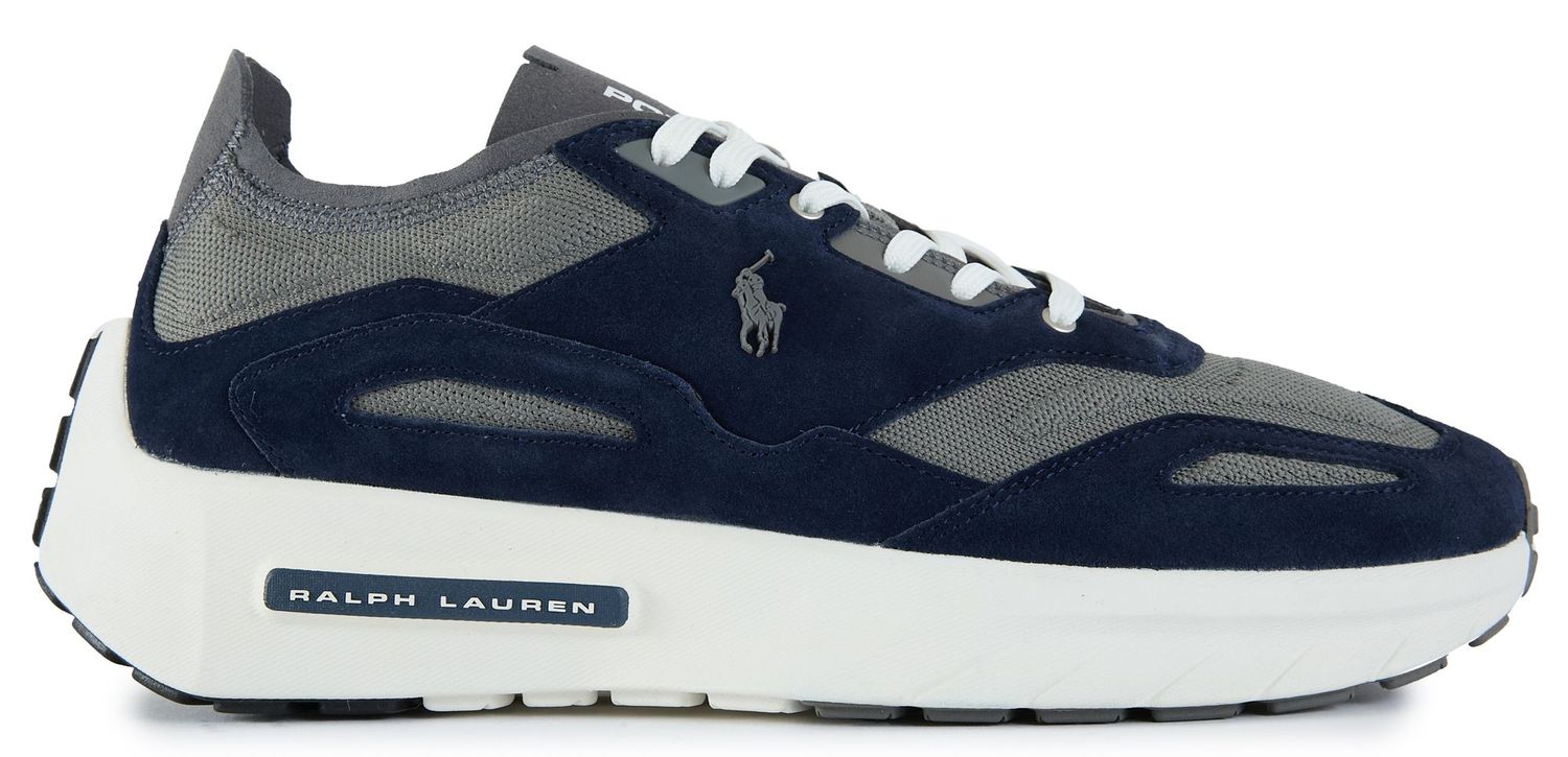 Mens Polo Ralph Lauren Boerum Lace Sneakers In Navy Blue | Soletrader