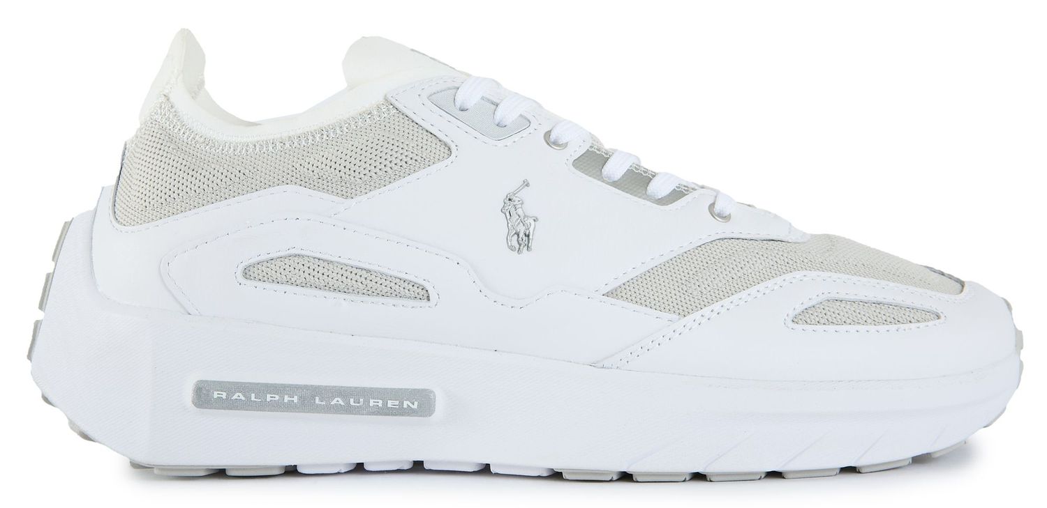 Mens Polo Ralph Lauren Boerum Lace Sneakers In White | Soletrader