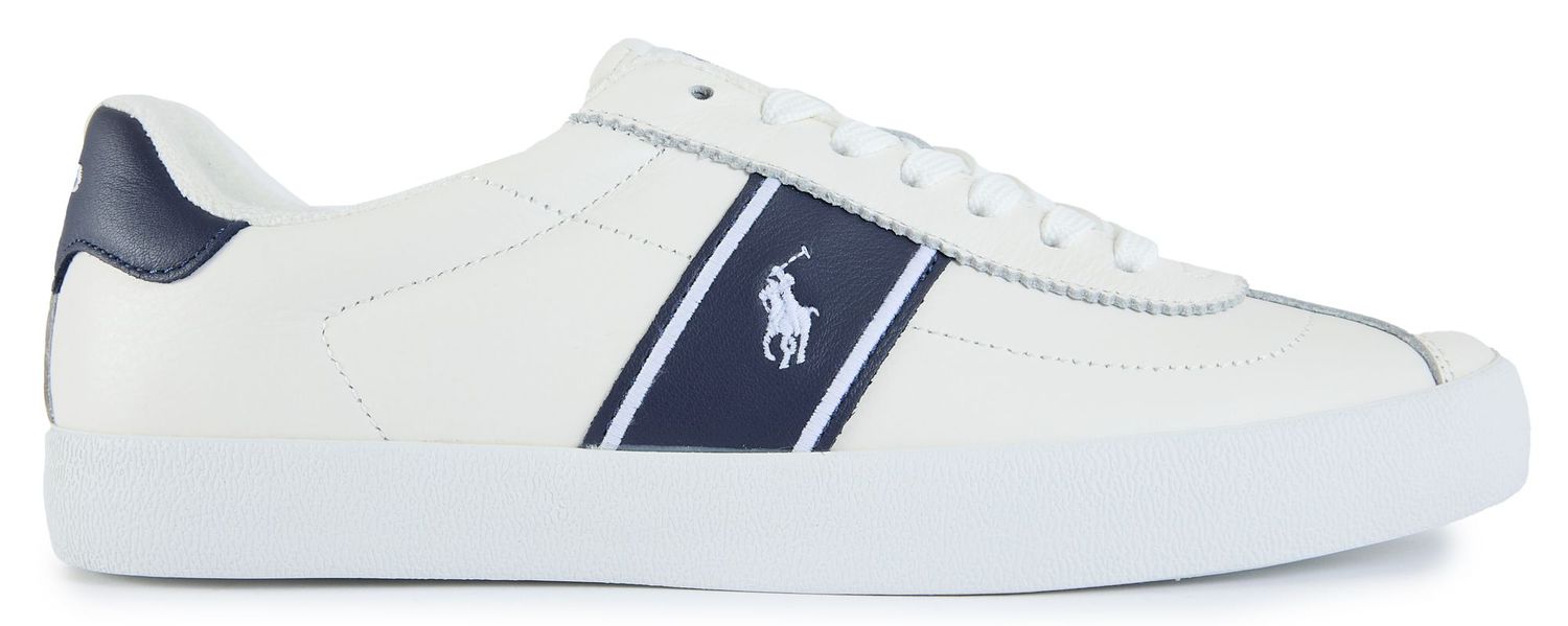 Mens Polo Ralph Lauren Court Vulc Sneakers In White | Soletrader