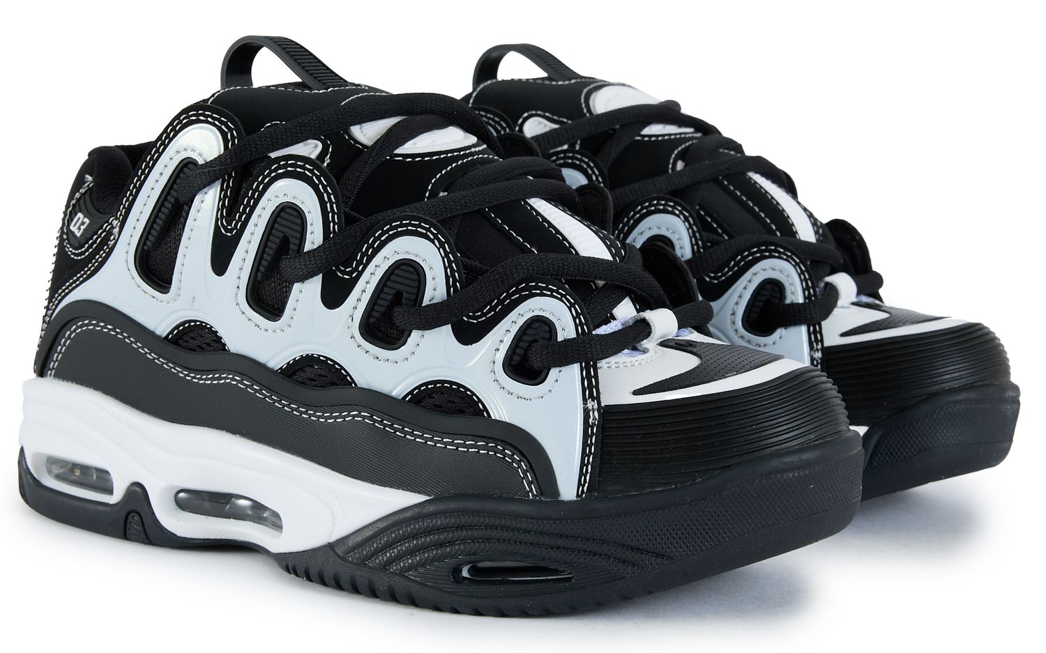 Mens Osiris D3 2001 Sneakers In Black White Red | Soletrader