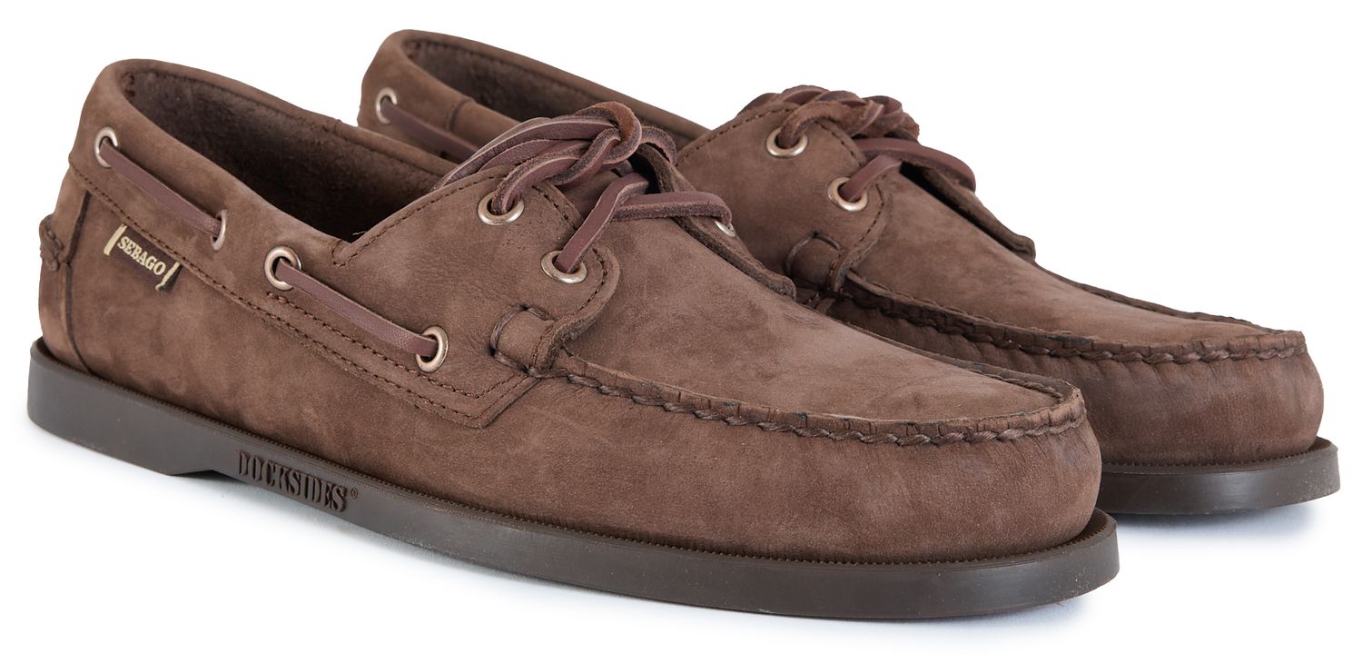 Mens Sebago Dockside Portland Shoes In Chocolate Nubuck | Soletrader