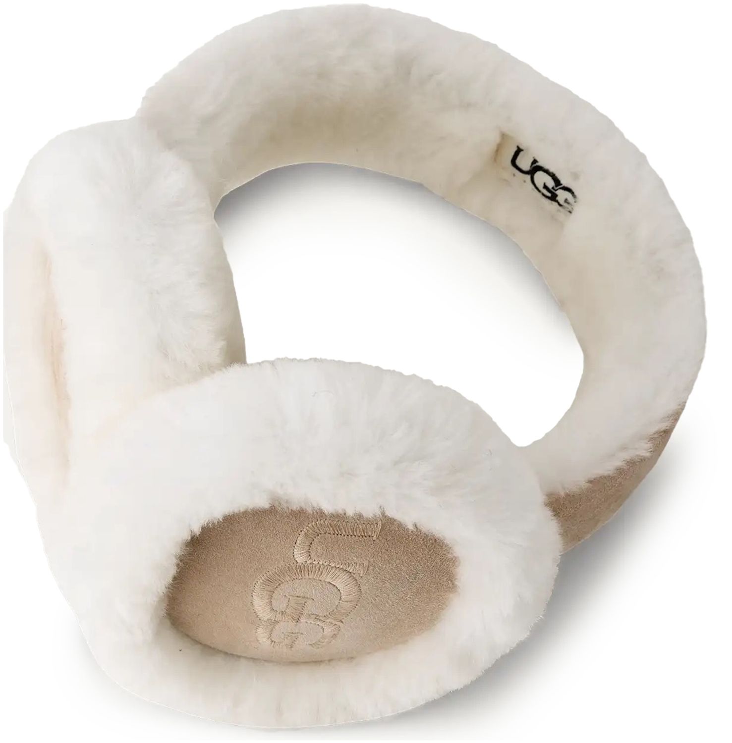 Womens Ugg® Sheepskin Logo Earmuffs In Sand | Soletrader