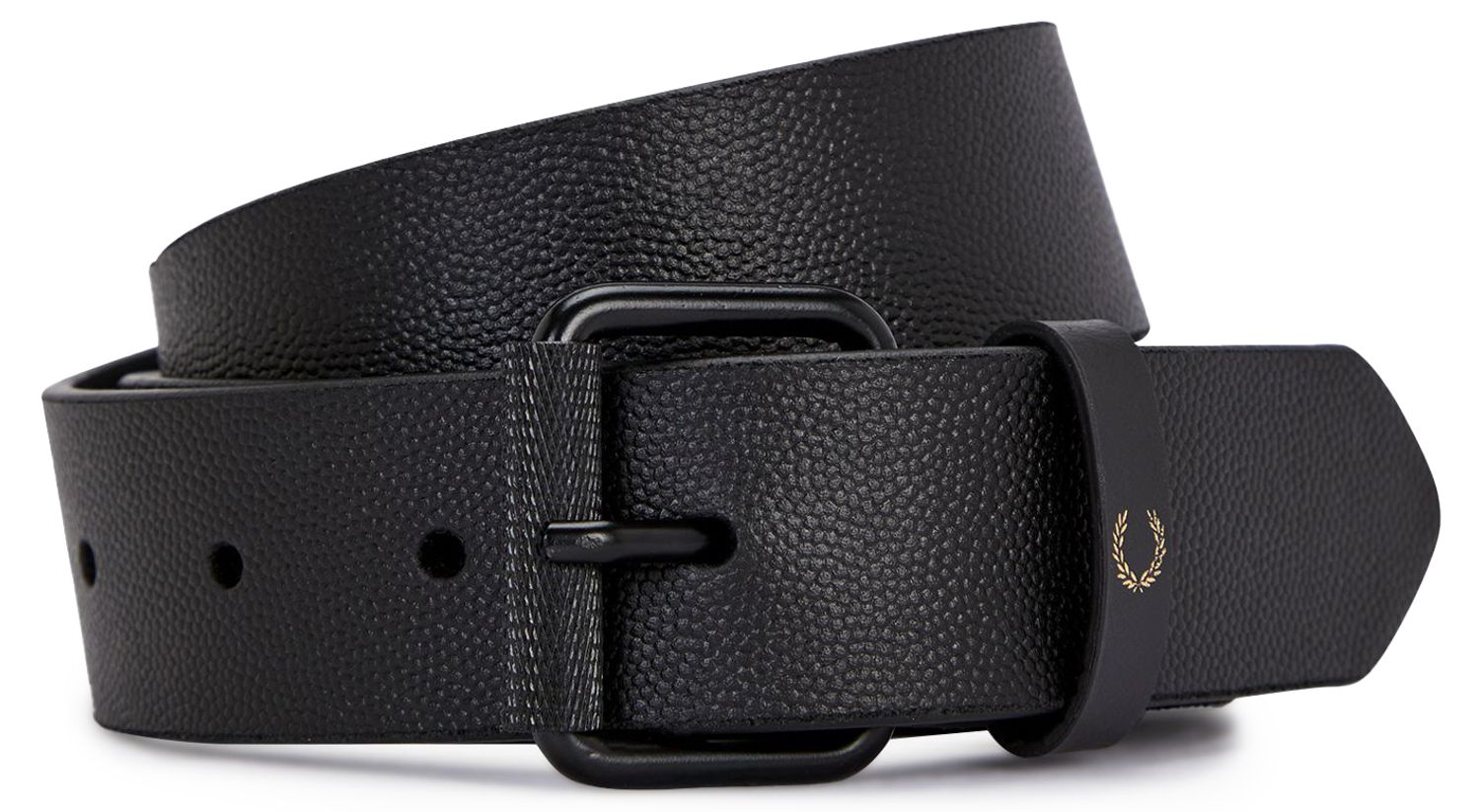 Mens Fred Perry Leather Belt In Black | Soletrader