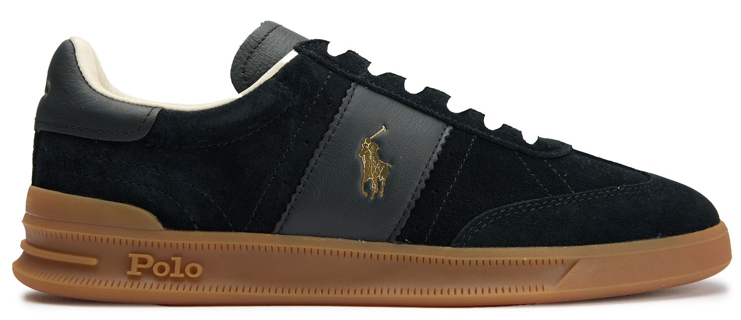 Mens Polo Ralph Lauren Heritage Aera Sneakers In Black | Soletrader