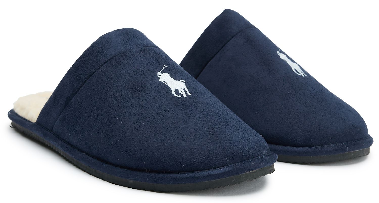 N*a様 ネイビー 無地 シルク コットン ralph lauren caldw Mens Polo Ralph Lauren Klarence Slippers In Navy Blue | Soletrader