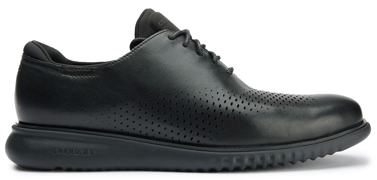 Mens Cole Haan Zerogrand Laser Wingtip Shoes In Black | Soletrader