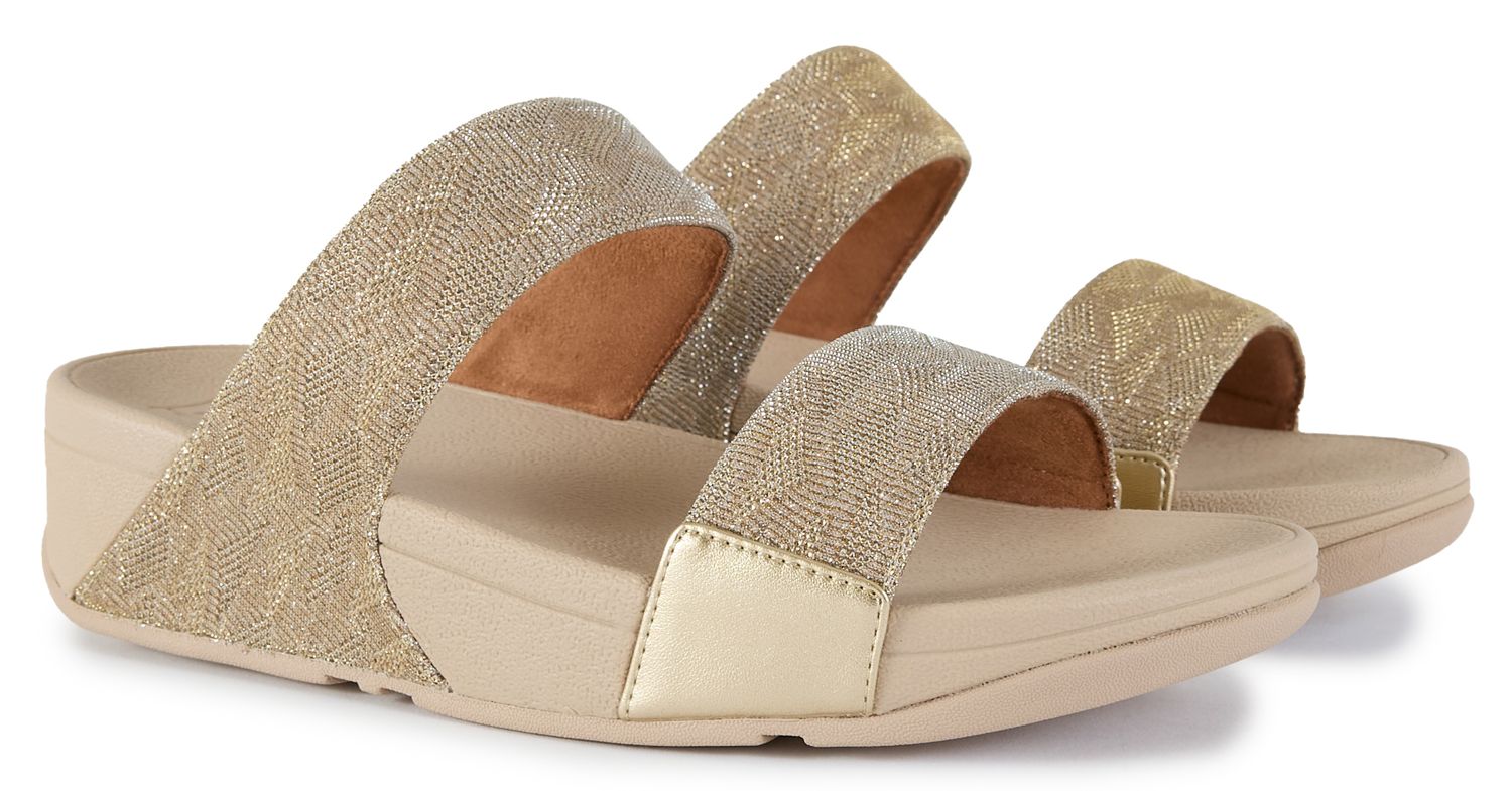 Womens Fitflop Lulu Glitz Sandals In Platino | Soletrader