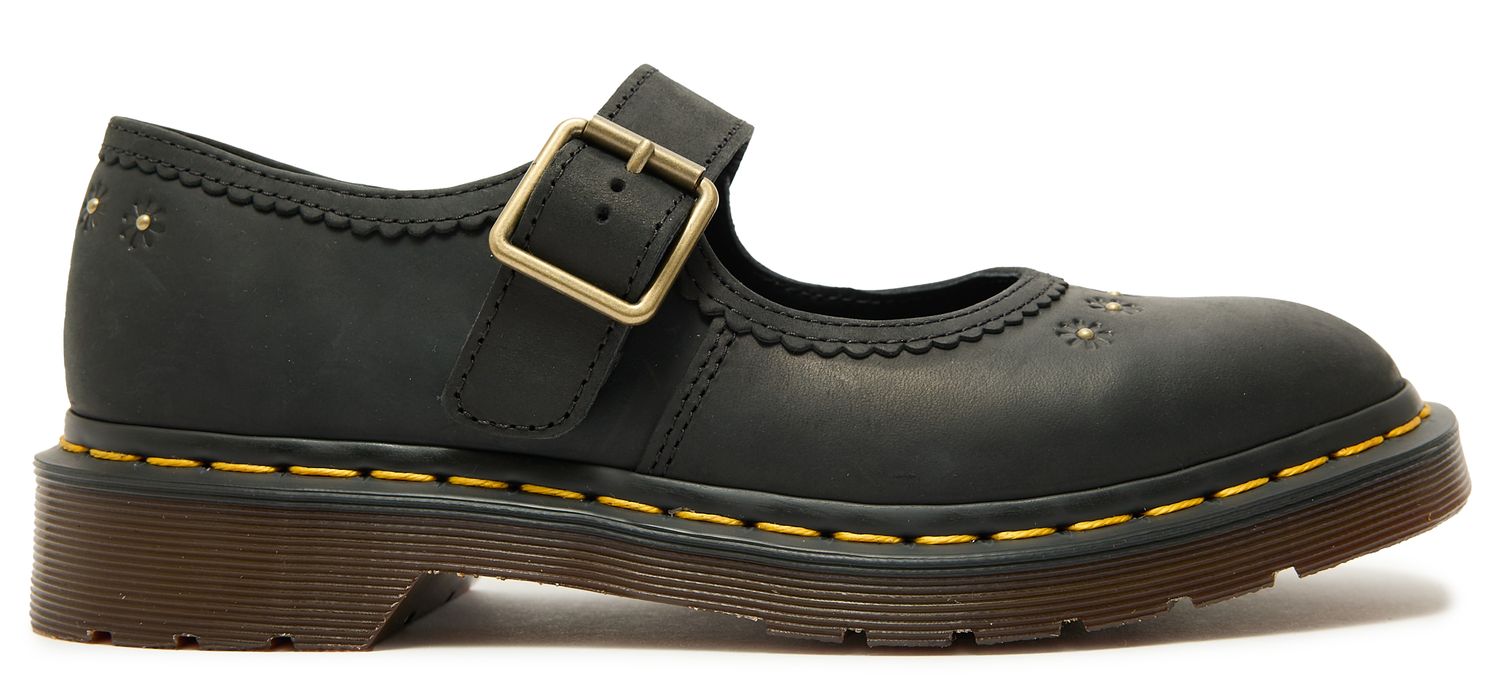 Womens Dr Martens Mary Jane Flower Shoes In Black | Soletrader