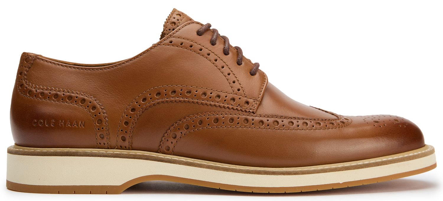 Mens Cole Haan Morse Grand Wingtip Shoes In Tan | Soletrader