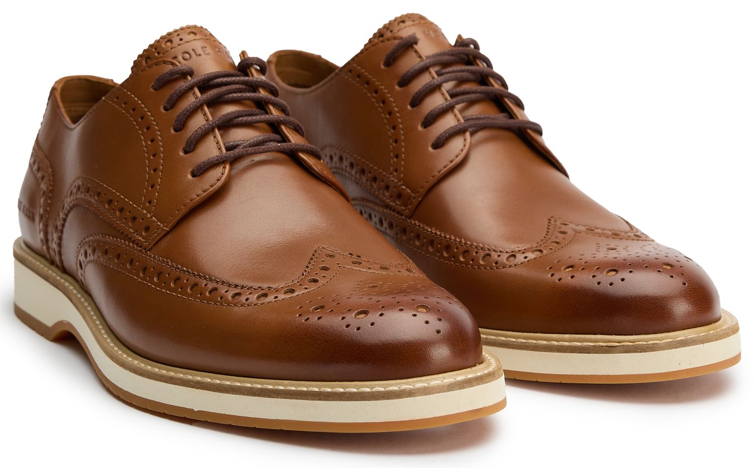 Mens Cole Haan Morse Grand Wingtip Shoes In Tan | Soletrader