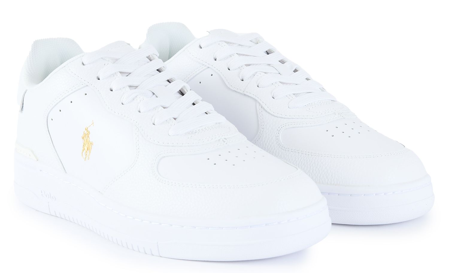 新品Polo Ralph Lauren Masters Court 白 28cm Mens Polo Ralph Lauren Masters Court Sneakers In White/Gold