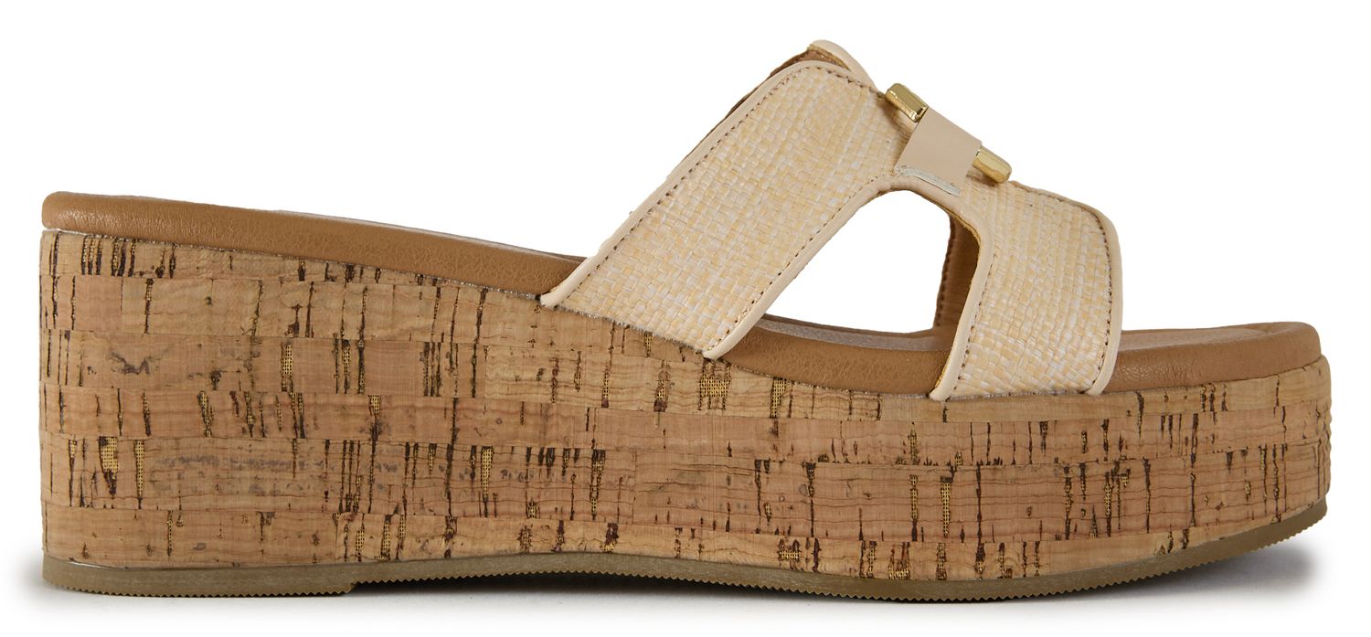 Womens Solesister October Wedge Platform Sandals In Cream | Soletrader