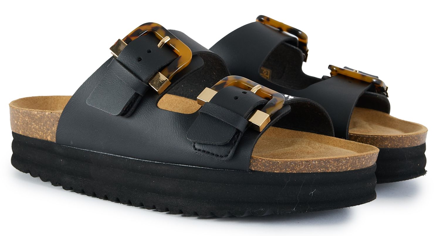 Womens V.Gan Vegan Plum Tortoiseshell Comfort Footbed Sandals In