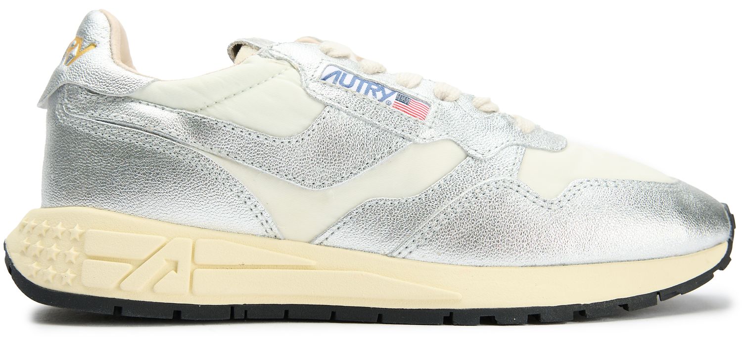 Womens Autry Reelwind Low Sneakers In White/Silver | Soletrader