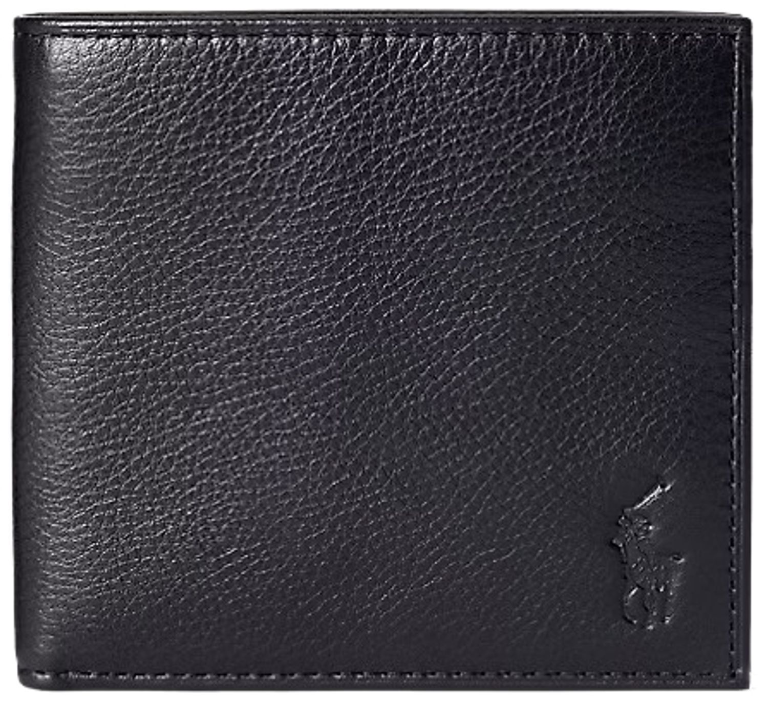 Mens Polo Ralph Lauren Logo Bifold Wallet In Black | Soletrader