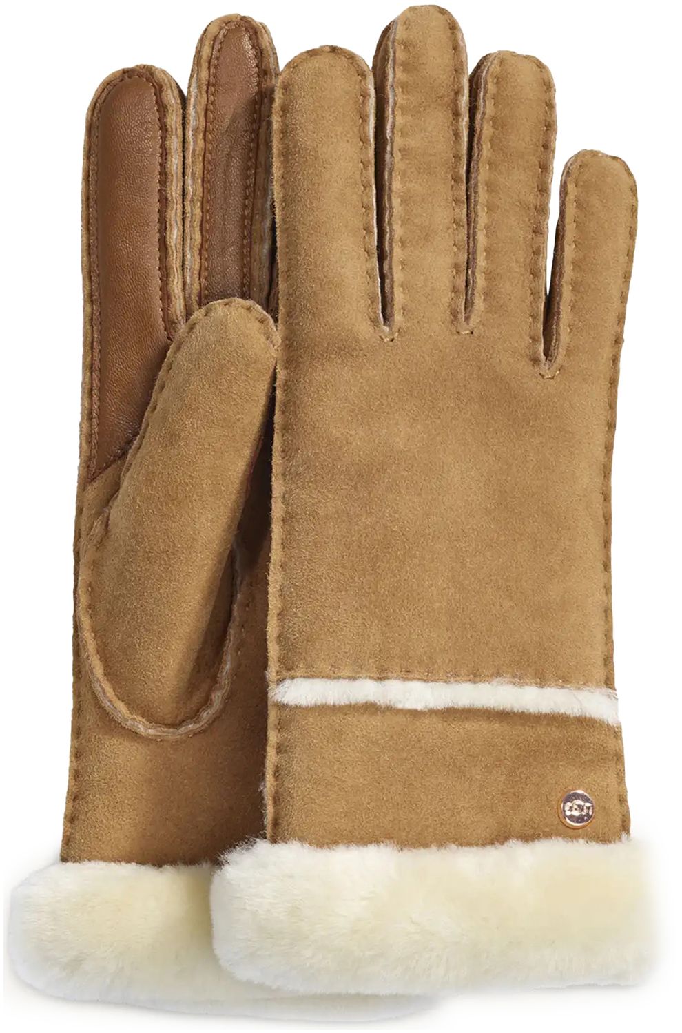 Womens Ugg® Sheepskin Seamed Gloves In Chestnut | Soletrader