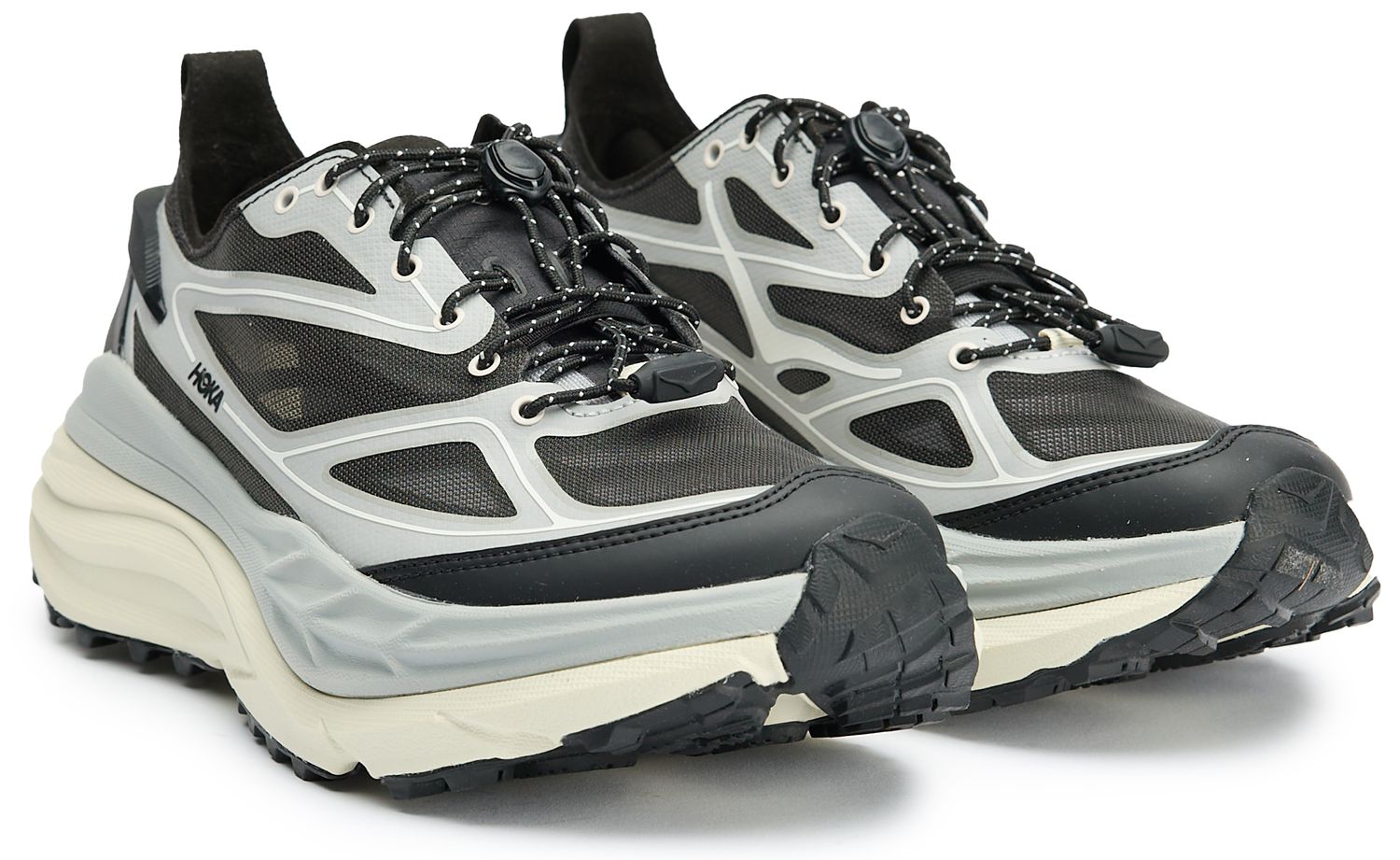 Mens Hoka Stinson One7 Sneakers In Silver Grey Silver | Soletrader