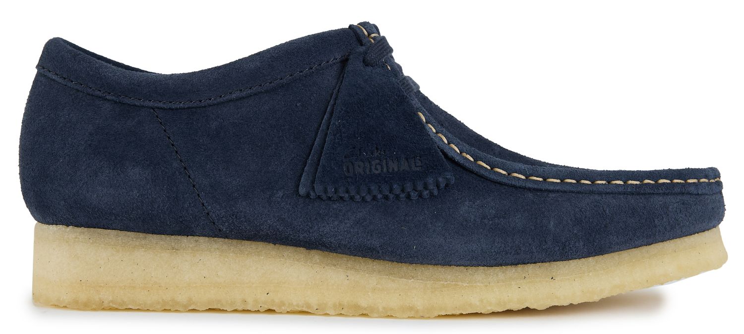 Mens Clarks Wallabee Shoes In Navy Blue | SOLE