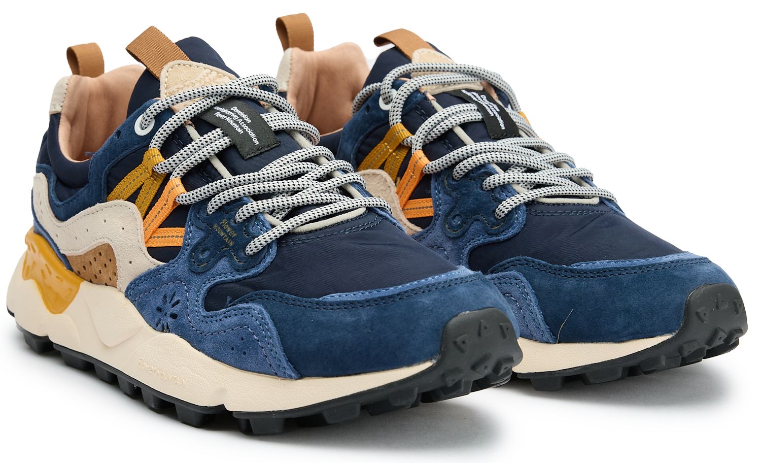 Mens Flower Mountain Yamano 3 Sneakers In Navy/Light Blue | Soletrader