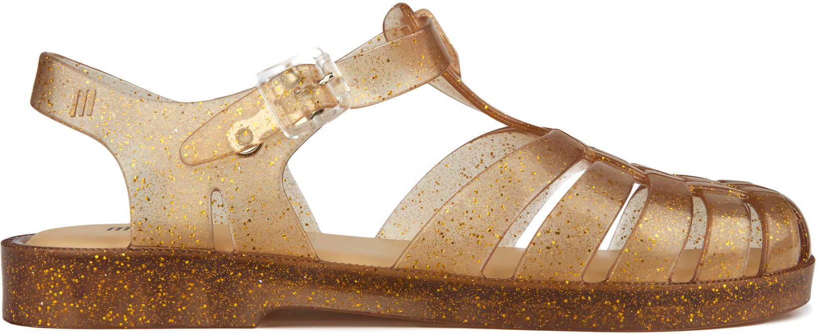 Womens Melissa Possession Shiny Sandals In Soft Gold Soletrader