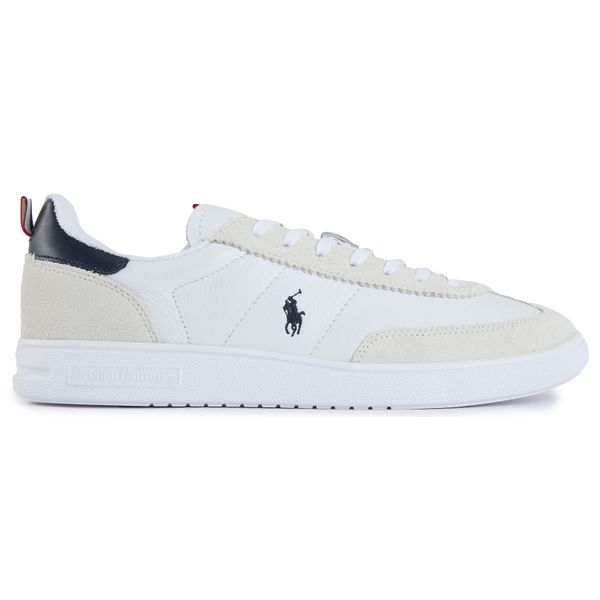 Mens Polo Ralph Lauren Bedford Sneakers In White/Navy/Red | Soletrader