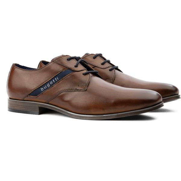 Mens Bugatti Logo Derby Shoes In Tan | Soletrader display picture 3