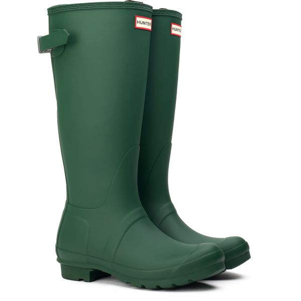 Womens Hunter Original Back Adjustable Boots In Green | Soletrader