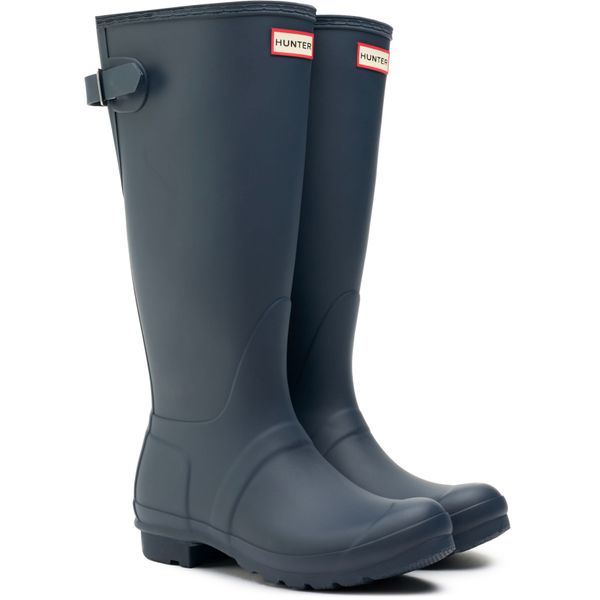 Womens Hunter Original Back Adjustable Boots In Navy | Soletrader