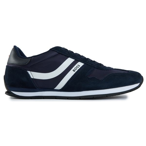 Mens Boss Orange Levon Sneakers In Navy Blue | Soletrader