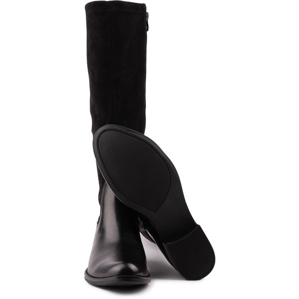 Womens Caprice Stretch Boots In Black | Soletrader