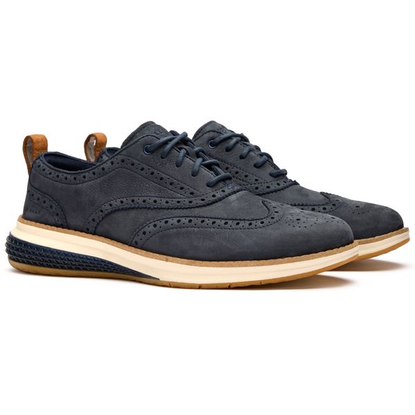 Mens Cole Haan Original Grand Energy Weave Wingtip Shoes In Navy