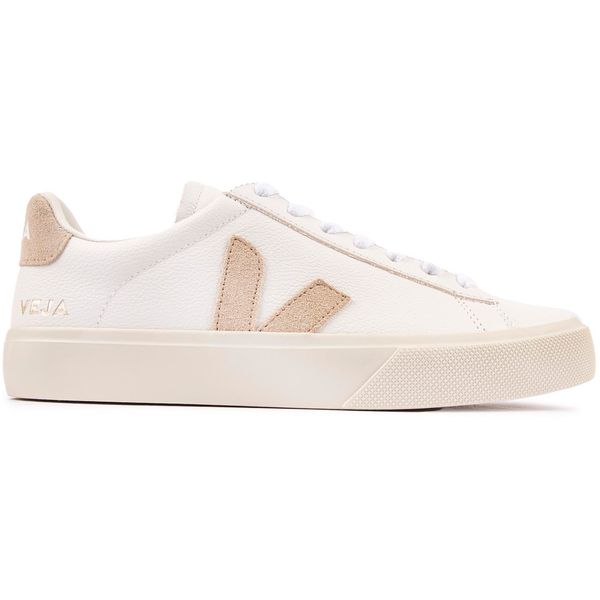 Womens Veja Campo Leather Sneakers In White/Almond | Soletrader