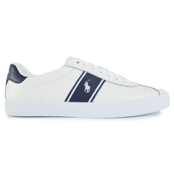 Mens Polo Ralph Lauren Court Vulc Sneakers In White | Soletrader