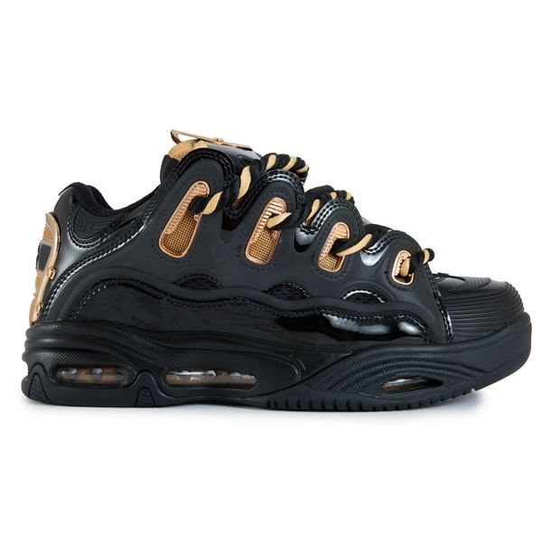 Mens Osiris D3 2001 25 Years Sneakers In Black Gold | Soletrader