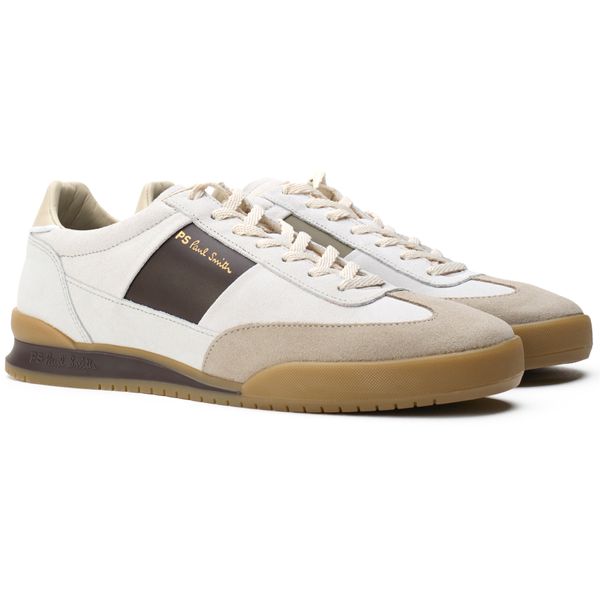 【関税込み】PS by Paul Smith タン＆ベージュ Dover スニーカー Mens Paul Smith Dover Sneakers In White/Brown | Soletrader