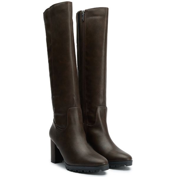 Womens V.Gan Vegan Edamame Knee High Boots In Brown | Soletrader