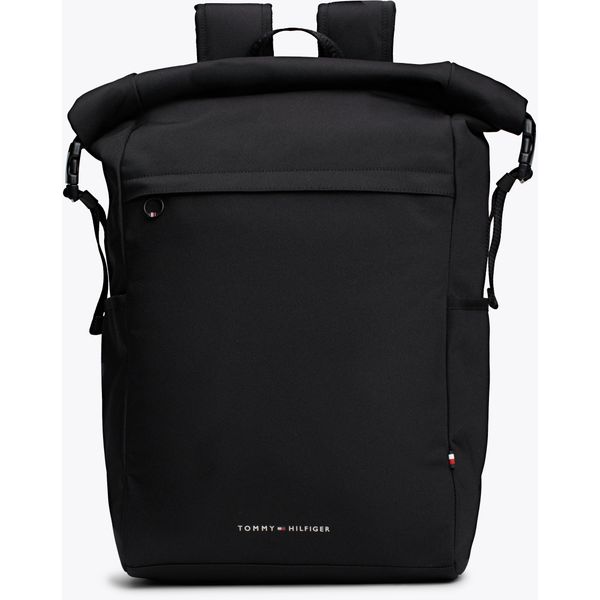 Mens Tommy Hilfiger Element Rolltop Backpack In Black | Soletrader