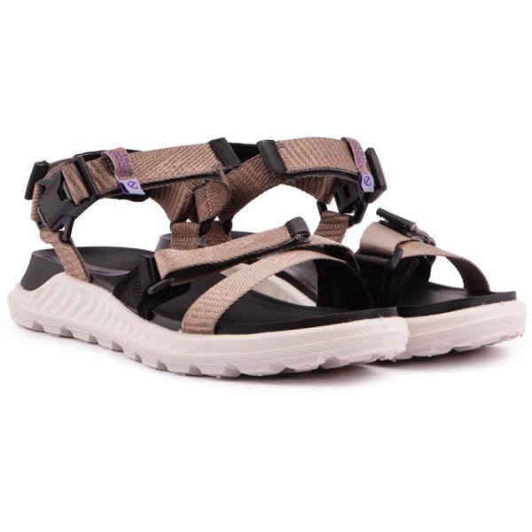 Womens Ecco Exowrap Sandals In Moon Rock Taupe Soletrader