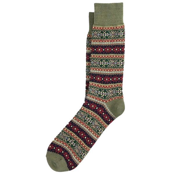 Mens Polo Ralph Lauren Patterned Socks In Green | Soletrader
