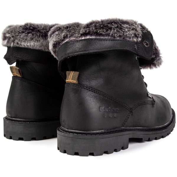 Womens Barbour Hamsterly Roll Top Boots In Black Soletrader