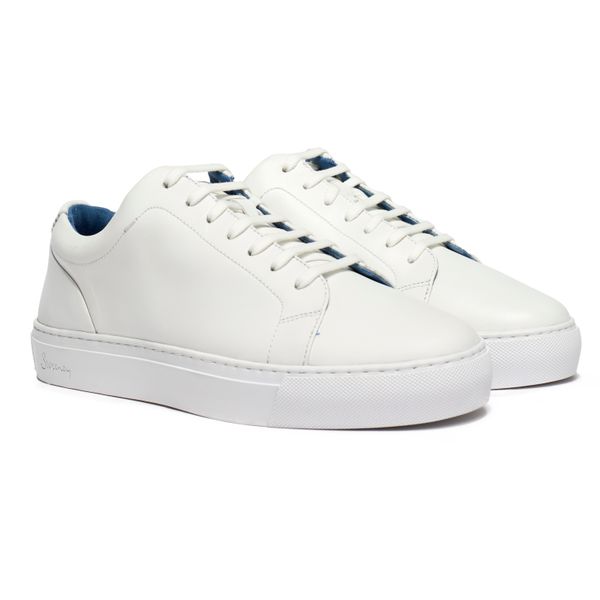 Oliver Sweeney Plain White Leather Trainers Mens Oliver Sweeney