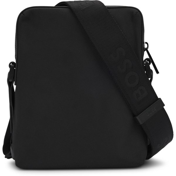 Mens Boss Ray Zip Cross Body Bag In Black | Soletrader