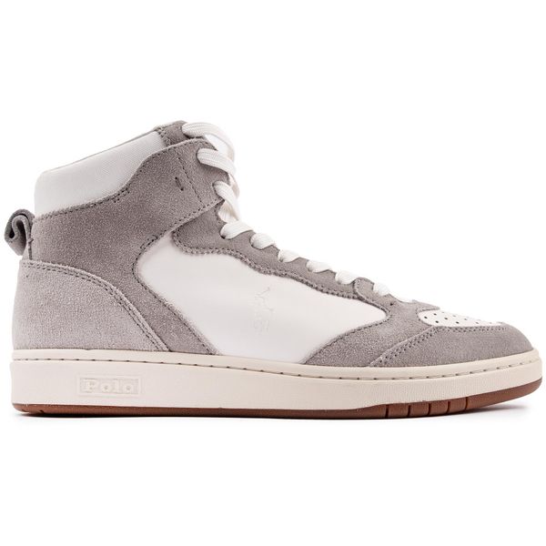 Mens Polo Ralph Lauren Court High Sneakers In Grey/White  display picture 2