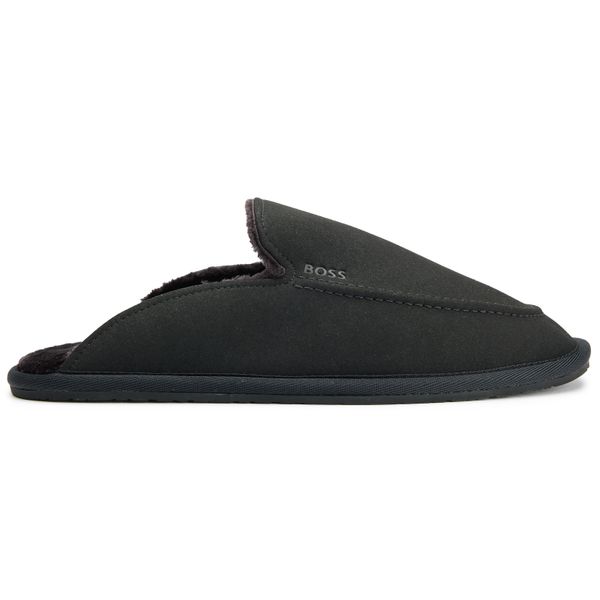Mens Boss Home Mule Slippers In Black | Soletrader display picture 1